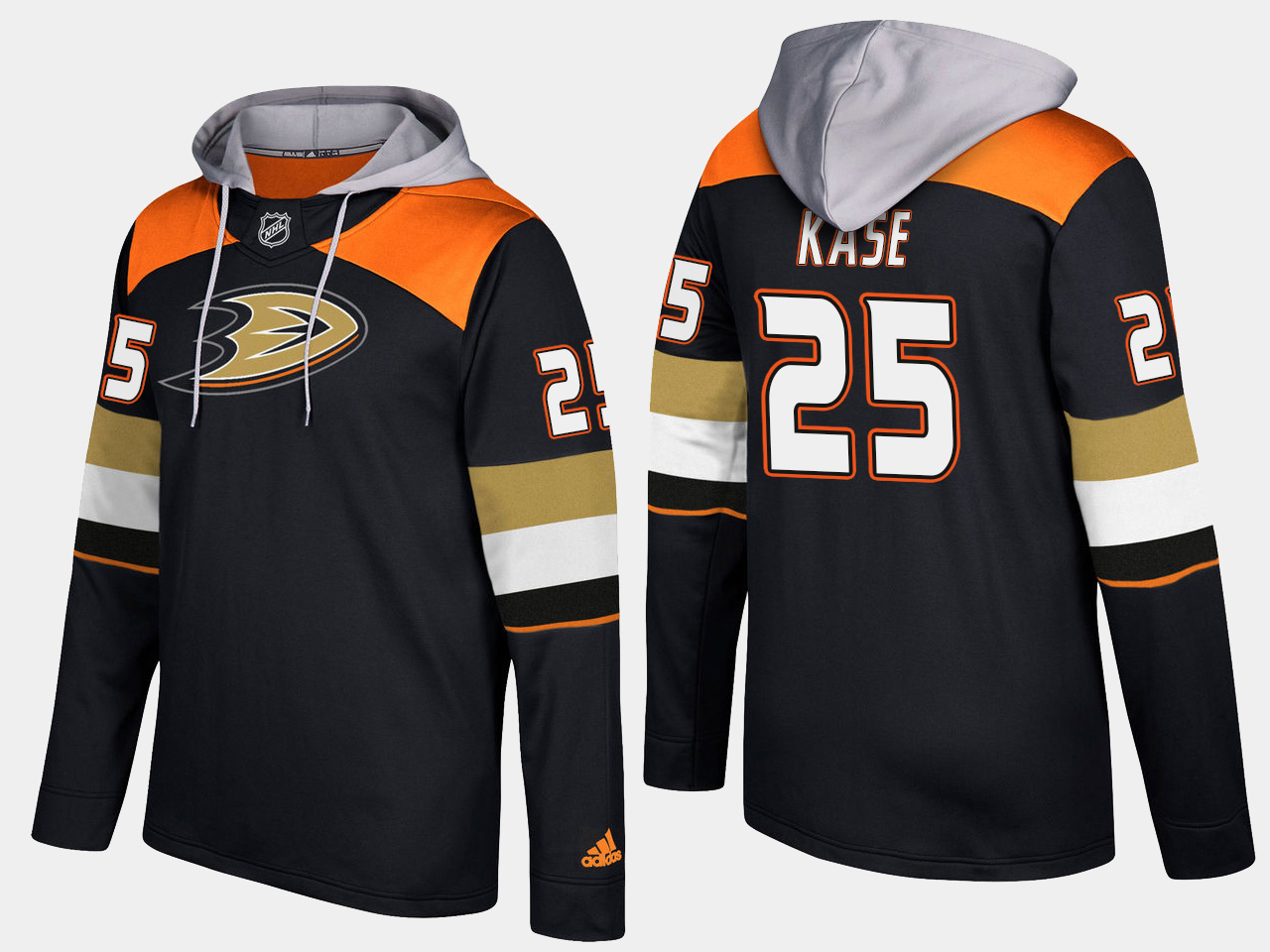 Men NHL Anaheim ducks #25  ondrej kase black hoodie->anaheim ducks->NHL Jersey